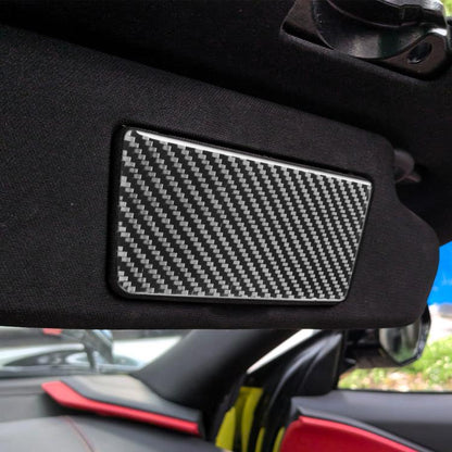 For Chevrolet Corvette C8 2pcs /Set Vanity Mirror Panel Sticker(Black) - Car Interior Mouldings by buy2fix | Online Shopping UK | buy2fix