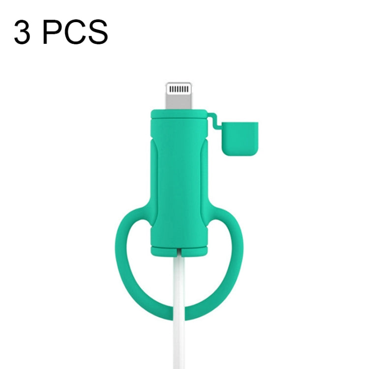 3 PCS Soft Washable Data Cable Silicone Case For Apple, Spec: 8 Pin (Mint Green) by buy2fix