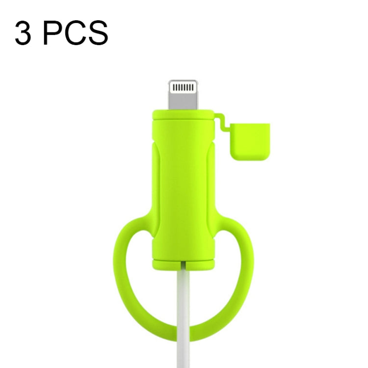 3 PCS Soft Washable Data Cable Silicone Case For Apple, Spec: 8 Pin (Mustard Green) by buy2fix