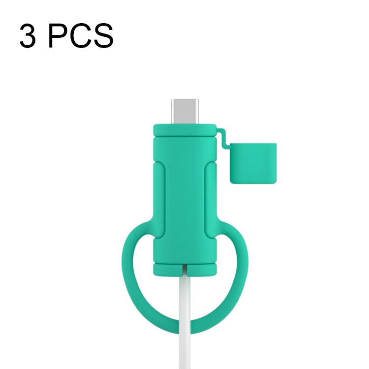3 PCS Soft Washable Data Cable Silicone Case For Apple, Spec: Type-C (Mint Green) by buy2fix