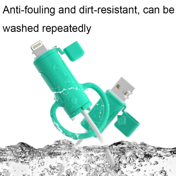 3 PCS Soft Washable Data Cable Silicone Case For Apple, Spec: Type-C (Mustard Green) by buy2fix