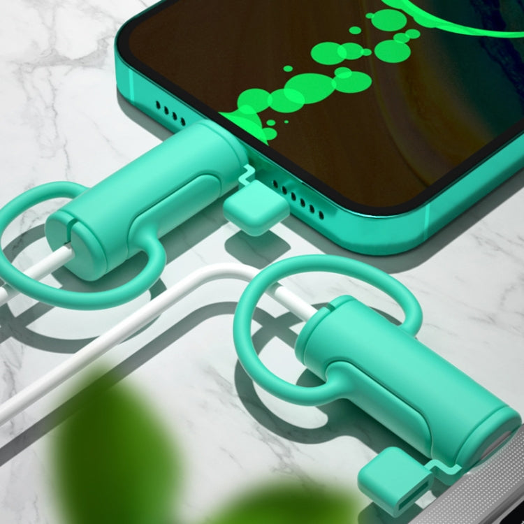 3 PCS Soft Washable Data Cable Silicone Case For Apple, Spec: USB (Mint Green) by buy2fix