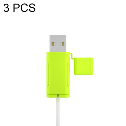 3 PCS Soft Washable Data Cable Silicone Case For Apple, Spec: USB (Mustard Green) by buy2fix