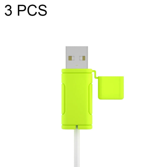 3 PCS Soft Washable Data Cable Silicone Case For Apple, Spec: USB (Mustard Green) by buy2fix