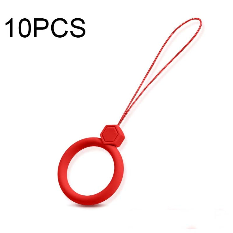 10 PCS Silicone Ring Mobile Phone Lanyard Water Bottle Anti-fall Pendant(Vitality Red) - Lanyards & Wrist Straps by buy2fix | Online Shopping UK | buy2fix