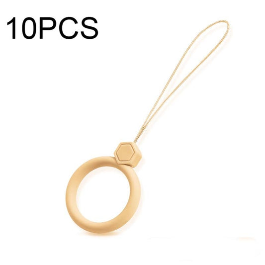 10 PCS Silicone Ring Mobile Phone Lanyard Water Bottle Anti-fall Pendant(Lemon Yellow) - Lanyards & Wrist Straps by buy2fix | Online Shopping UK | buy2fix