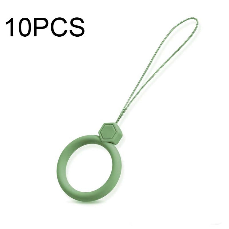 10 PCS Silicone Ring Mobile Phone Lanyard Water Bottle Anti-fall Pendant(Matcha Green) - Lanyards & Wrist Straps by buy2fix | Online Shopping UK | buy2fix