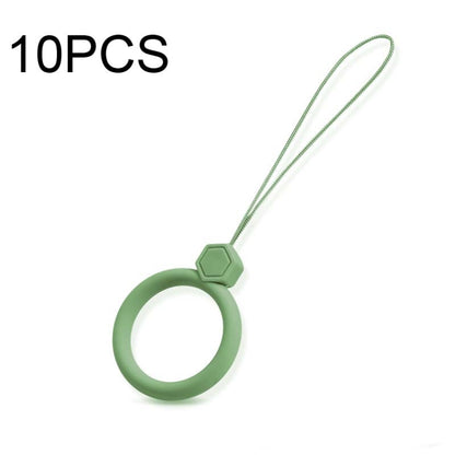 10 PCS Silicone Ring Mobile Phone Lanyard Water Bottle Anti-fall Pendant(Matcha Green) - Lanyards & Wrist Straps by buy2fix | Online Shopping UK | buy2fix