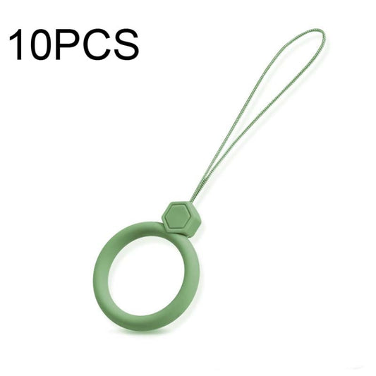 10 PCS Silicone Ring Mobile Phone Lanyard Water Bottle Anti-fall Pendant(Matcha Green) - Lanyards & Wrist Straps by buy2fix | Online Shopping UK | buy2fix