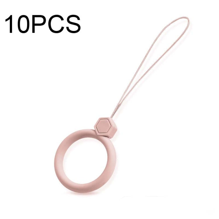 10 PCS Silicone Ring Mobile Phone Lanyard Water Bottle Anti-fall Pendant(Sand Pink) - Lanyards & Wrist Straps by buy2fix | Online Shopping UK | buy2fix
