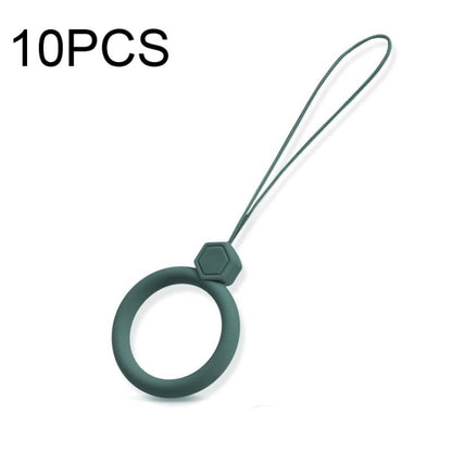 10 PCS Silicone Ring Mobile Phone Lanyard Water Bottle Anti-fall Pendant(Dark Night Green) - Lanyards & Wrist Straps by buy2fix | Online Shopping UK | buy2fix