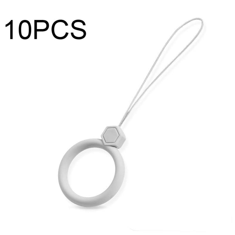 10 PCS Silicone Ring Mobile Phone Lanyard Water Bottle Anti-fall Pendant(White) - Lanyards & Wrist Straps by buy2fix | Online Shopping UK | buy2fix
