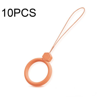 10 PCS Silicone Ring Mobile Phone Lanyard Water Bottle Anti-fall Pendant(Coral Orange) - Lanyards & Wrist Straps by buy2fix | Online Shopping UK | buy2fix