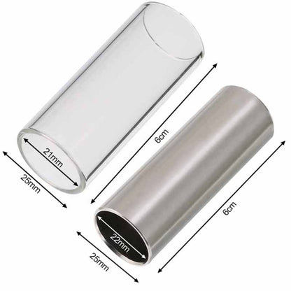 Metal Electric Guitar Glide Pipe Glass Guitar Glide Stick Finger Set(Silver+Transparent) - Guitar Tuner Accessories by buy2fix | Online Shopping UK | buy2fix