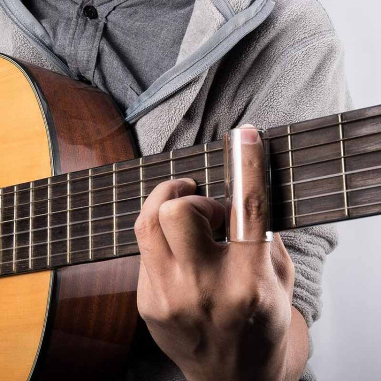 Metal Electric Guitar Glide Pipe Glass Guitar Glide Stick Finger Set(Silver+Transparent) - Guitar Tuner Accessories by buy2fix | Online Shopping UK | buy2fix