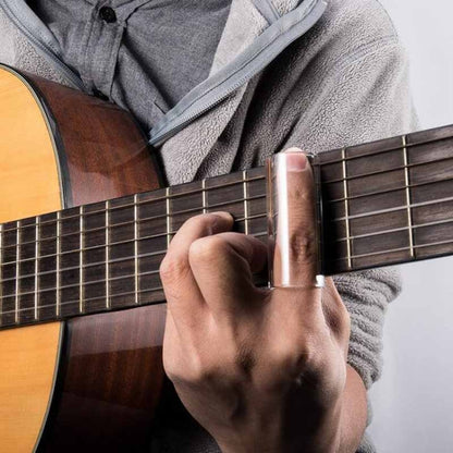 Metal Electric Guitar Glide Pipe Glass Guitar Glide Stick Finger Set(Silver+Transparent) - Guitar Tuner Accessories by buy2fix | Online Shopping UK | buy2fix