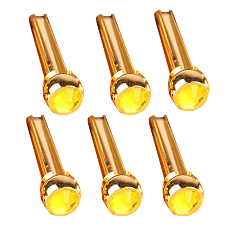 6PCS Guitar Dipping Pure Copper Citrimine Guitar Caps, Style: Crystal Head (Yellow) - Guitar Tuner Accessories by buy2fix | Online Shopping UK | buy2fix