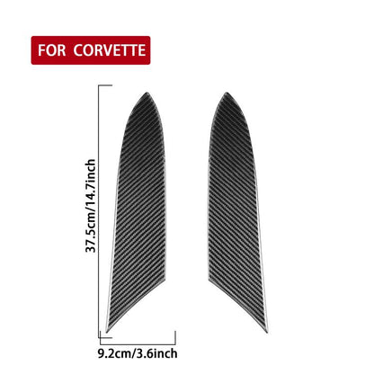 For Chevrolet Corvette C8 2pcs /Set Inner Armrest Panel Sticker(Black) - Car Interior Mouldings by buy2fix | Online Shopping UK | buy2fix