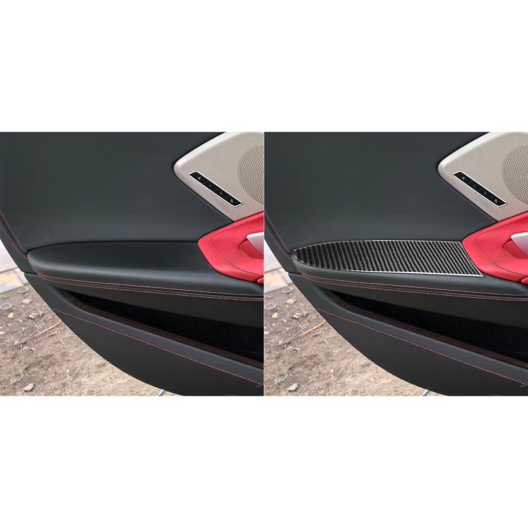 For Chevrolet Corvette C8 2pcs /Set Inner Armrest Panel Sticker(Black) - Car Interior Mouldings by buy2fix | Online Shopping UK | buy2fix