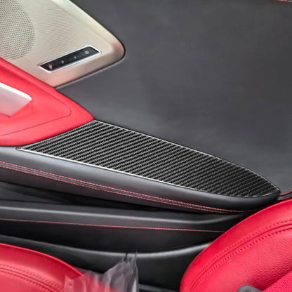 For Chevrolet Corvette C8 2pcs /Set Inner Armrest Panel Sticker(Black) - Car Interior Mouldings by buy2fix | Online Shopping UK | buy2fix