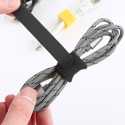 50 PCS T-shape Self-Adhesive Data Cable Organizer Bundles 12 x 120mm Black by buy2fix