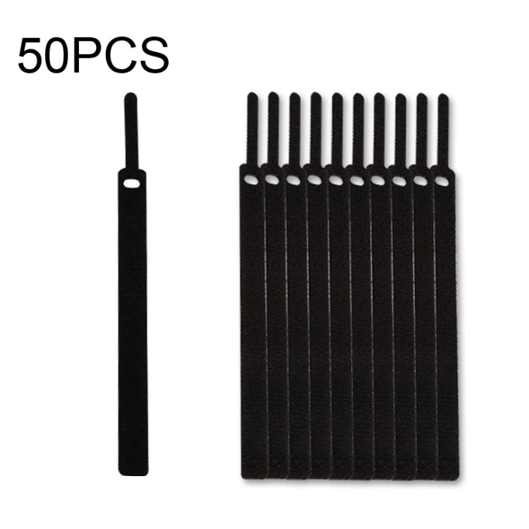 50 PCS Needle Shape Self-adhesive Data Cable Organizer Colorful Bundles 15 x 300mm(Black) by buy2fix