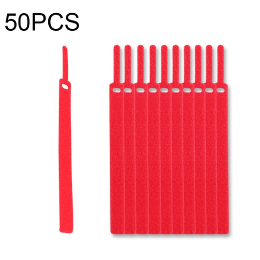 50 PCS Needle Shape Self-adhesive Data Cable Organizer Colorful Bundles 15 x 300mm(Red) by buy2fix