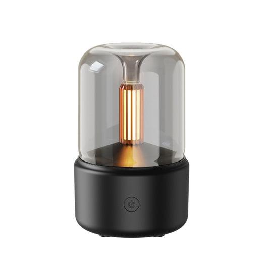 120ML Simulated Candlelight Aroma Diffuser USB Home Atmosphere Night Light Humidifier(Black) - Air Purifiers & Accessories by buy2fix | Online Shopping UK | buy2fix