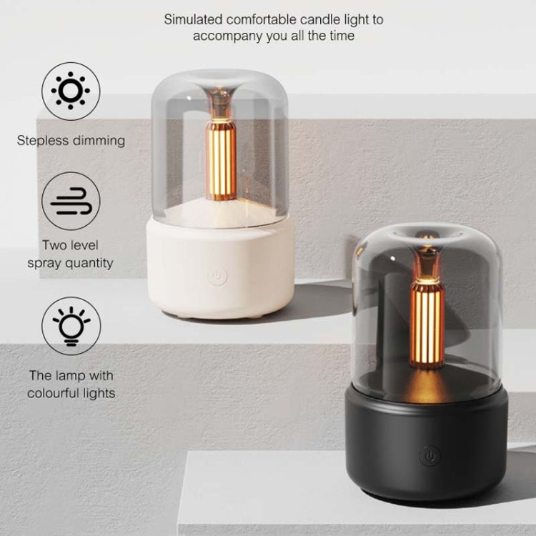 120ML Simulated Candlelight Aroma Diffuser USB Home Atmosphere Night Light Humidifier(Beige) - Air Purifiers & Accessories by buy2fix | Online Shopping UK | buy2fix