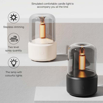 120ML Simulated Candlelight Aroma Diffuser USB Home Atmosphere Night Light Humidifier(Beige) - Air Purifiers & Accessories by buy2fix | Online Shopping UK | buy2fix