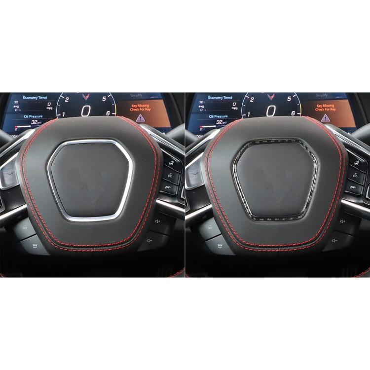 For Chevrolet Corvette C8 Steering Wheel Frame Sticker(Black) - Car Interior Mouldings by buy2fix | Online Shopping UK | buy2fix