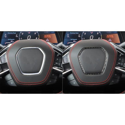 For Chevrolet Corvette C8 Steering Wheel Frame Sticker(Black) - Car Interior Mouldings by buy2fix | Online Shopping UK | buy2fix