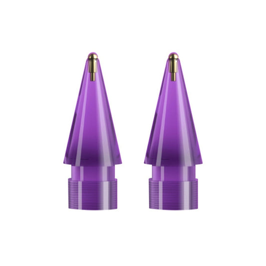 For Apple Pencil 1/2 2pcs Stylus Transparent Replacement Needle Nib, Spec: Round (Purple) - Pencil Accessories by buy2fix | Online Shopping UK | buy2fix