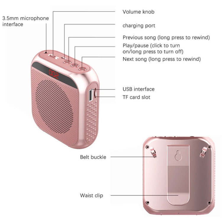 S17 Mini Portable Tour Guide Teaching Loudspeaker with Screen Display(Bright White) - Loudspeaker by buy2fix | Online Shopping UK | buy2fix