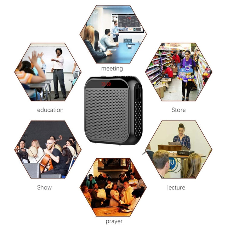 S17 Mini Portable Tour Guide Teaching Loudspeaker with Screen Display(Cool Black) - Loudspeaker by buy2fix | Online Shopping UK | buy2fix