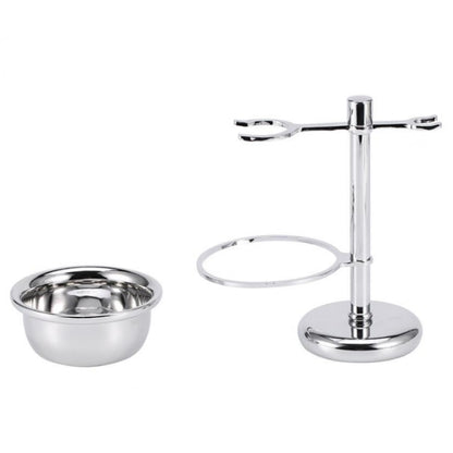 Men Manual Vintage Metal Shaver Stand Set(Silver) - Shavers & Accessories by buy2fix | Online Shopping UK | buy2fix