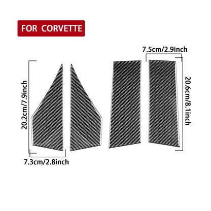 For Chevrolet Corvette C8 4pcs /Set Roof Both Sides Decorative Stickers(Black) - Car Interior Mouldings by buy2fix | Online Shopping UK | buy2fix