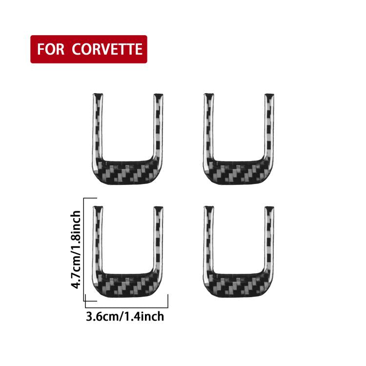 For Chevrolet Corvette C8 4pcs /Set Sun Visor Decorative Sticker(Black) - Car Interior Mouldings by buy2fix | Online Shopping UK | buy2fix
