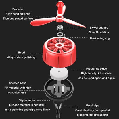 Car Air Outlet Perfume Aromatherapy Swivel Fan With Light(Red) - Air Freshener by buy2fix | Online Shopping UK | buy2fix