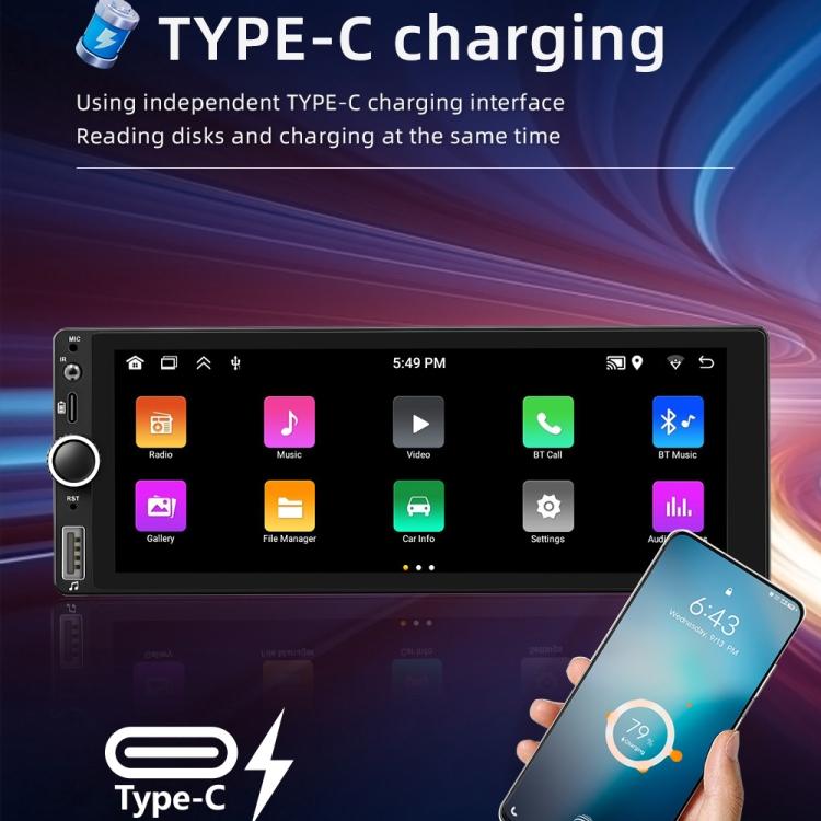 Car Radio Wireless Bluetooth Hands-Free Android Navigation, Memory: 1+32G(With Camera+Microphone) - Car MP3 & MP4 & MP5 by buy2fix | Online Shopping UK | buy2fix