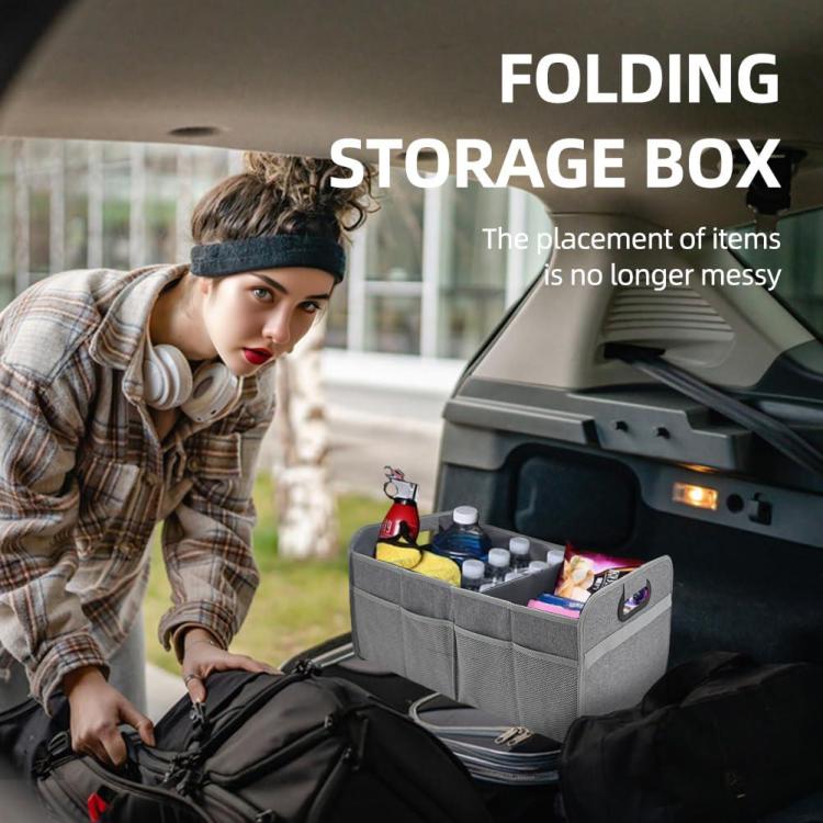 Car Trunk Folding Oxford Fabric Storage Bag(Gray) - Stowing Tidying by buy2fix | Online Shopping UK | buy2fix