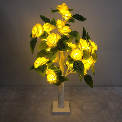 SJ-SD054 LED Valentine Day Rose Indoor Party Decoration Lights(White Bottom Yellow) by buy2fix