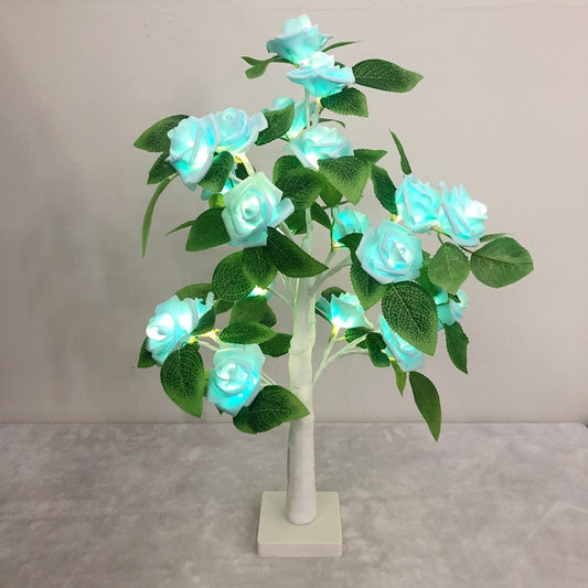 SJ-SD054 LED Valentine Day Rose Indoor Party Decoration Lights(White Bottom Blue) by buy2fix