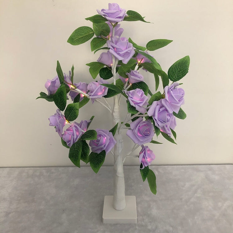 SJ-SD054 LED Valentine Day Rose Indoor Party Decoration Lights(White Bottom Purple) by buy2fix