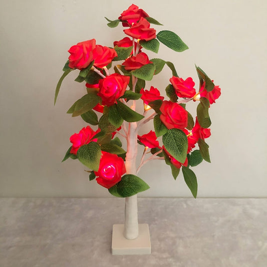 SJ-SD054 LED Valentine Day Rose Indoor Party Decoration Lights(White Bottom Red) by buy2fix
