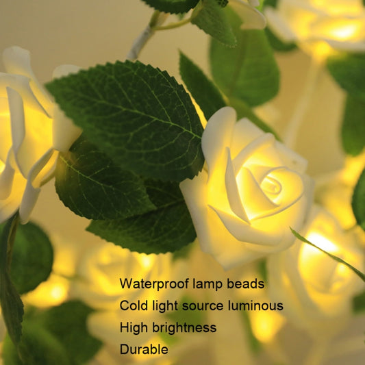 SJ-SD054 LED Valentine Day Rose Indoor Party Decoration Lights(White Bottom Milk White) by buy2fix