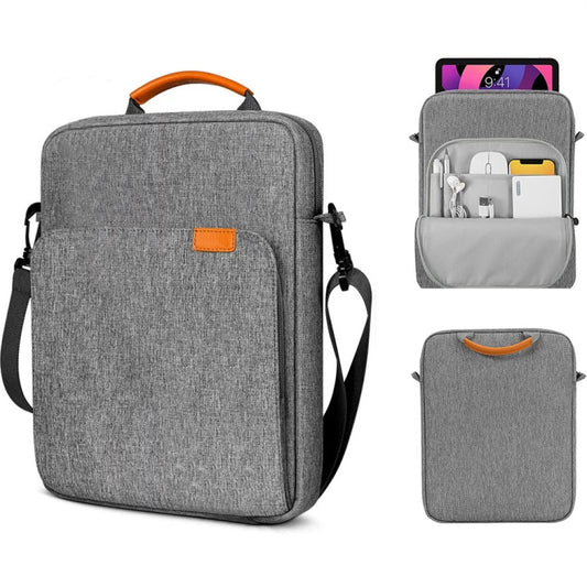 Vertical Laptop Bag Handheld Shoulder Crossbody Bag, Size: 13 Inch(Light Gray) by buy2fix