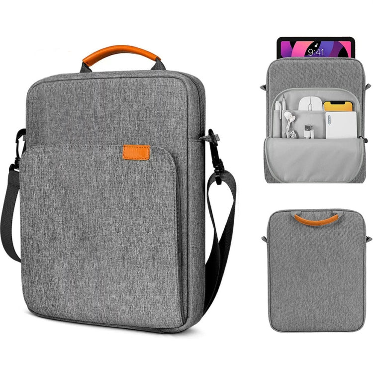 Vertical Laptop Bag Handheld Shoulder Crossbody Bag, Size: 9.7-11 Inch(Light Gray) by buy2fix