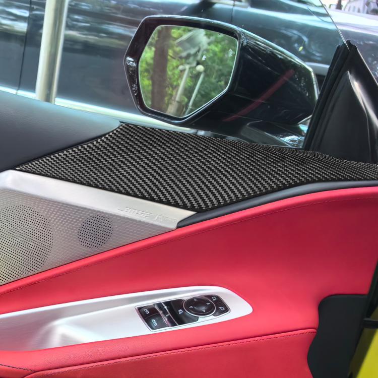 For Chevrolet Corvette C8 2pcs /Set Door Panel Decorative Sticker(Black) - Car Interior Mouldings by buy2fix | Online Shopping UK | buy2fix