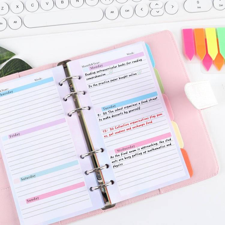A6 6 Hole Budget Book Loose-leaf Replacement Core Handbook Insert,Spec: Monthly Plan 56 Sheets - Notebooks by buy2fix | Online Shopping UK | buy2fix